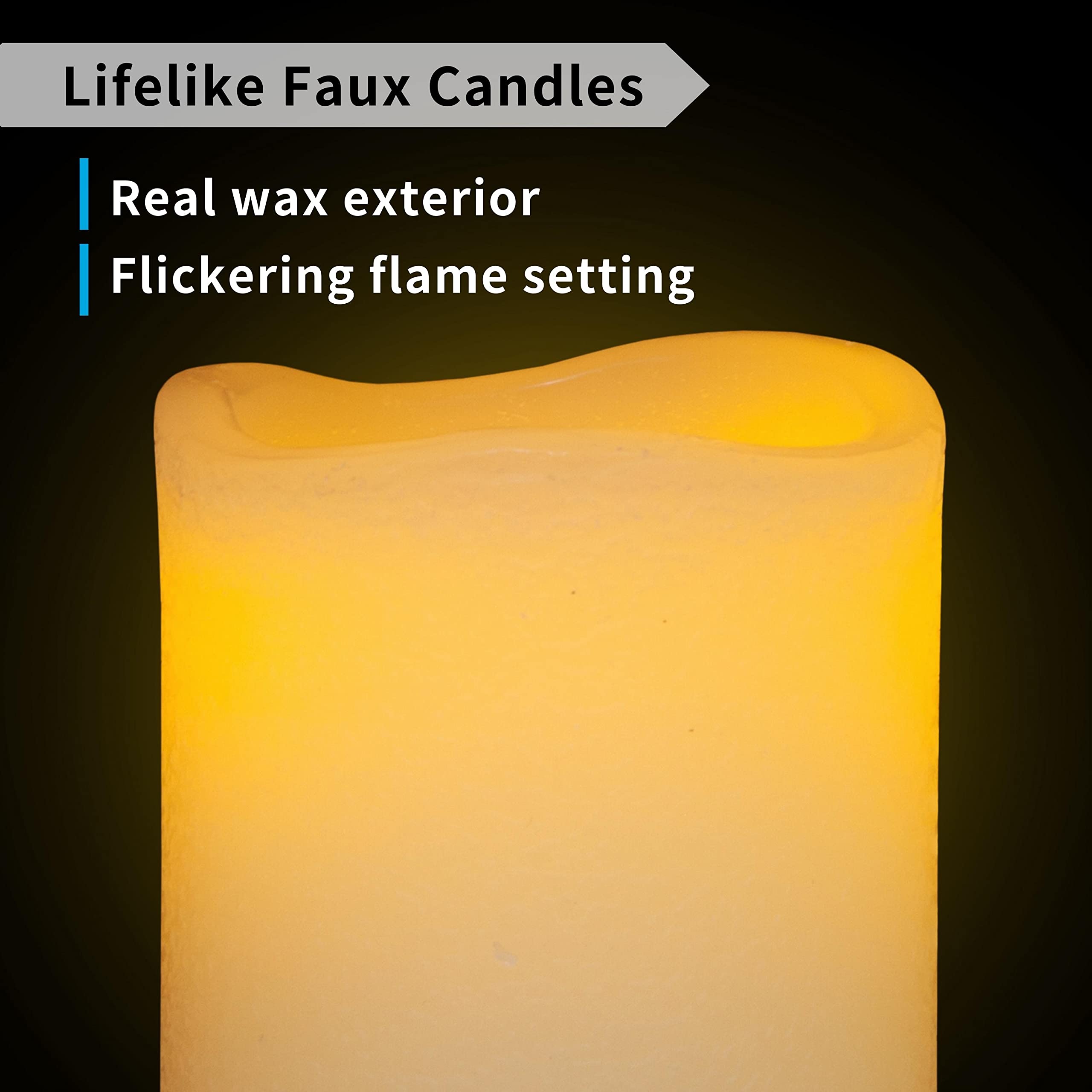 FURORA Flameless LED Candles Set of 8 - 4 Ivory Pillar Candles & 4 Votive Candles with Realistic Flickering Flame, Remote Control & Timer, Battery Included - Perfect for Home Decor, Wedding Centerpieces, Romantic Dinner Ambiance, and Holiday Lighting