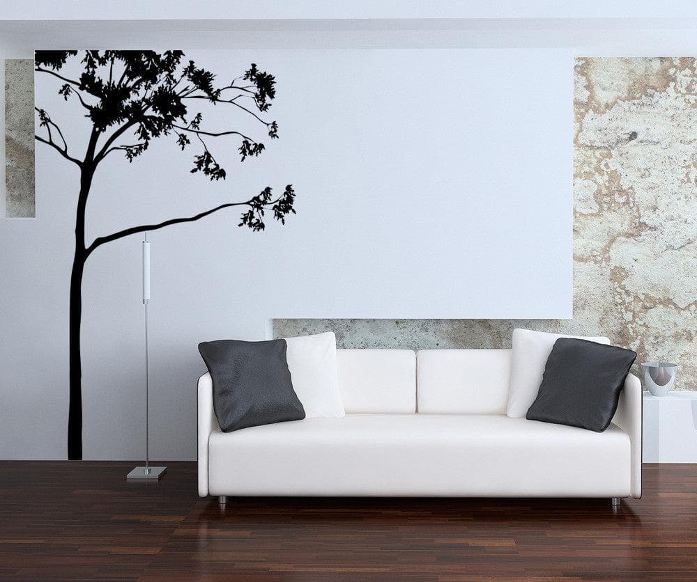 Elegant Vinyl Wall Decal Sticker - Corner Tree Design #AC208 for Home & Office Decor