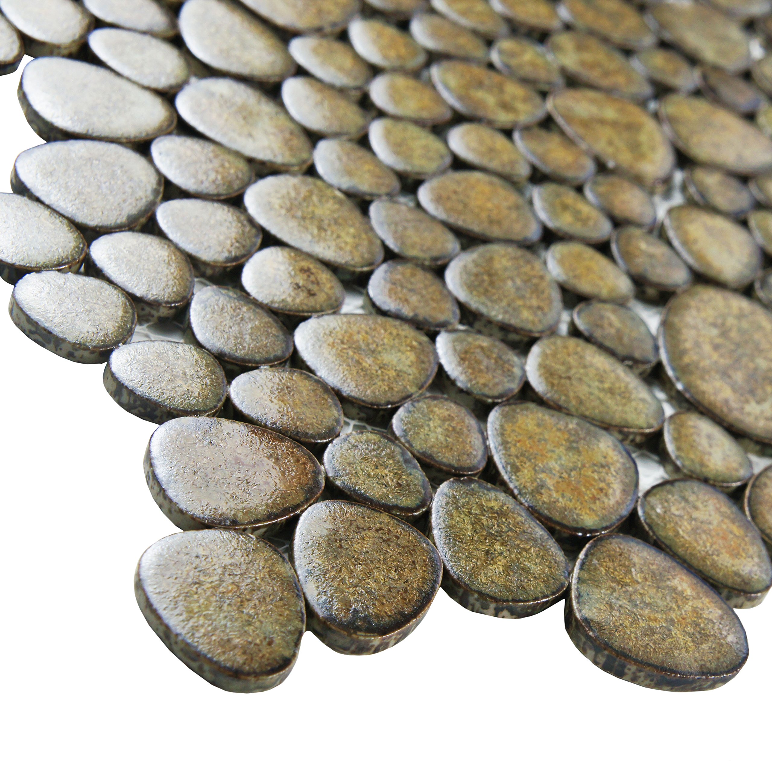 Merola Tile Pebble Brownstone 10-3/4