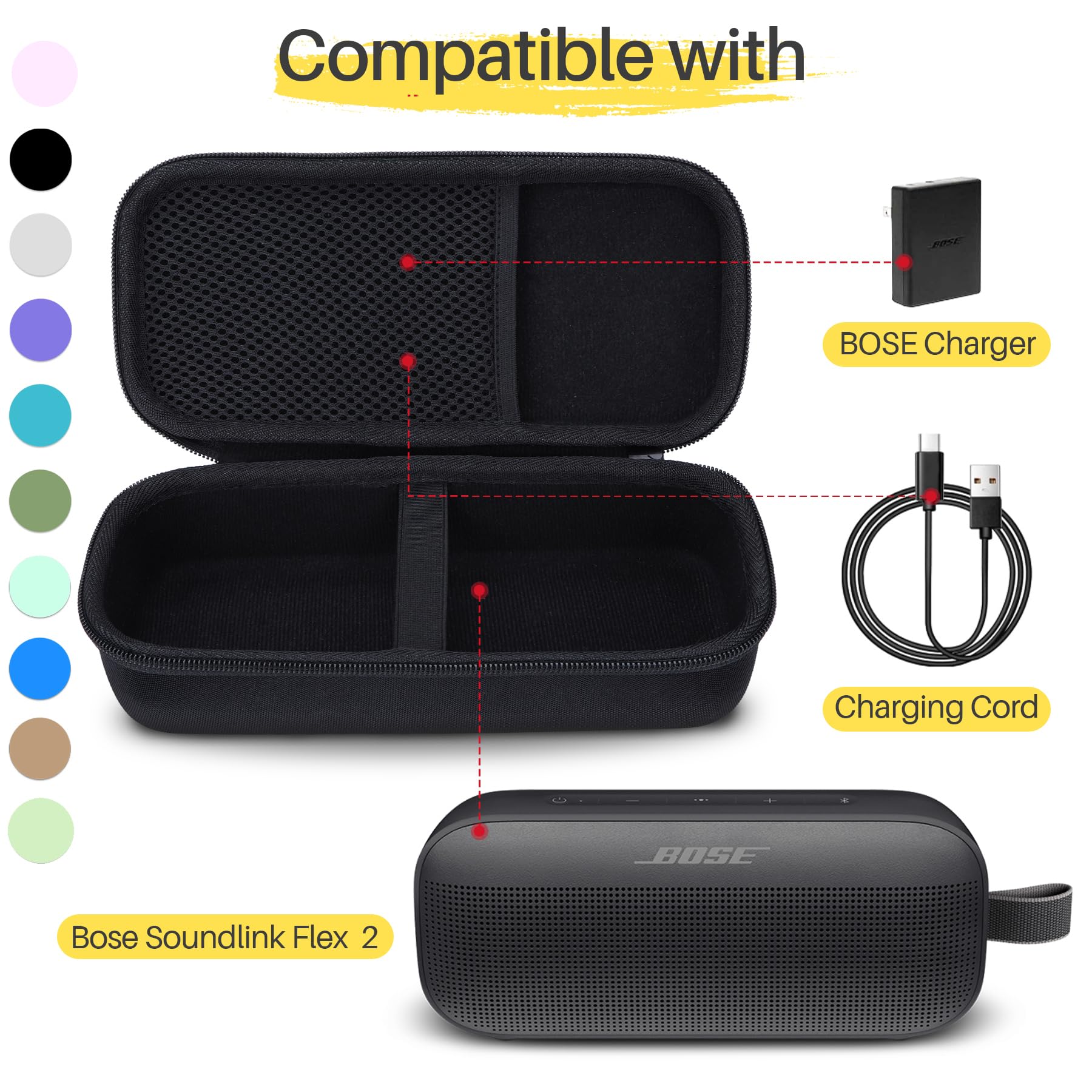 Bose SoundLink Flex 2nd Gen Protective Hard Case - Shockproof & Waterproof Cover for Bose SoundLink Flex Portable Speaker (Stone Blue) - Perfect for Travel, Outdoor Adventures & Daily Use