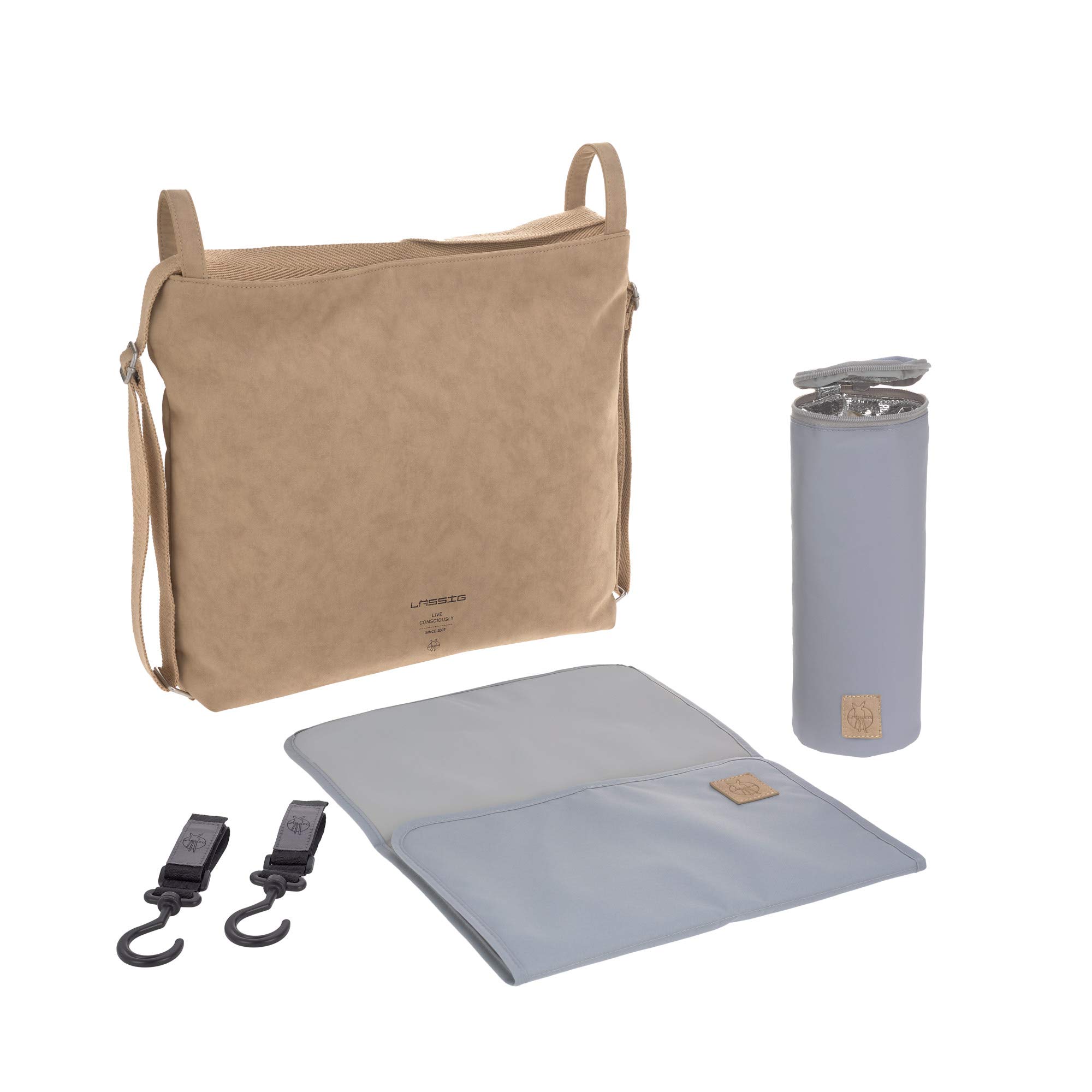Lässig Tender Camel Convertible Diaper Bag - Stylish & Spacious Baby Essentials Organizer for Moms | Perfect for Travel, Daycare & On-the-Go Parenting