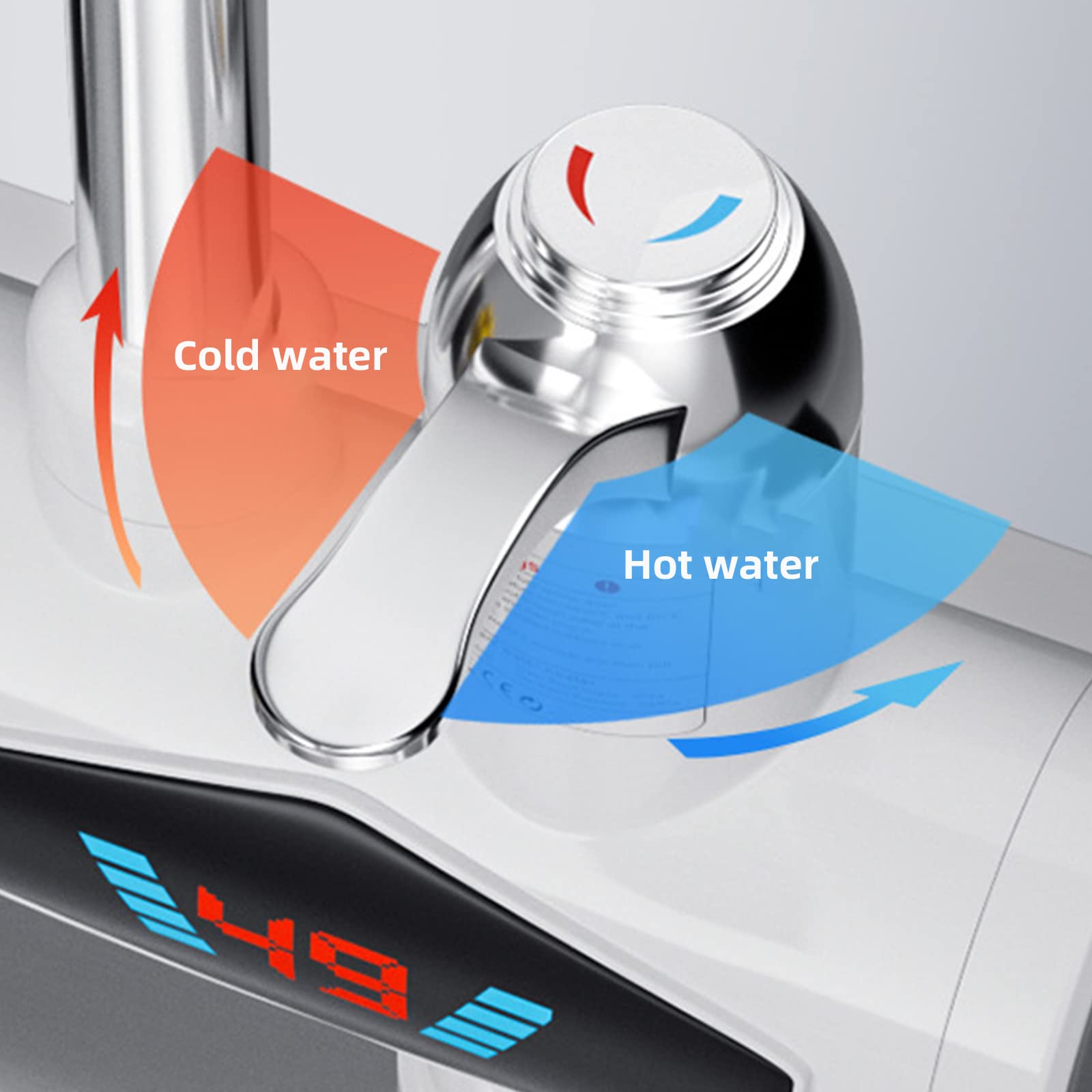 220V Electric Instant Water Heater Tap with LED Digital Display - 3000W Fast Heating for Kitchen & Bathroom (Side Water Inlet) - Perfect for Small Homes, Apartments & RVs