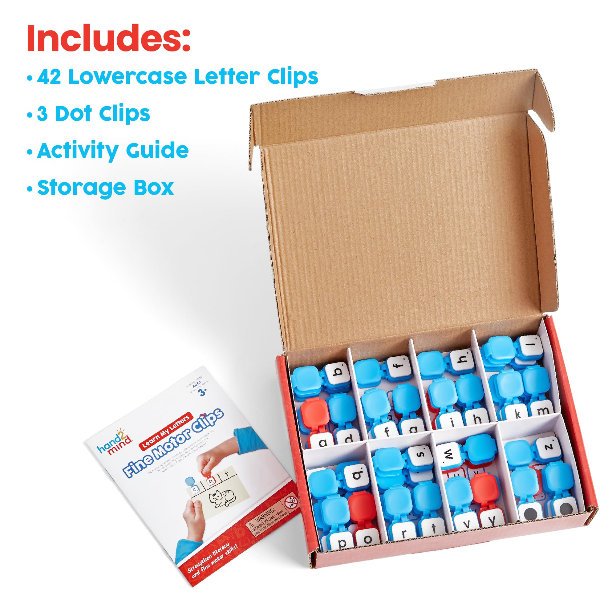 hand2mind Learn My Letters Fine Motor Clips - Alphabet Learning Toys for Toddlers & Preschoolers | Letter Practice, Pincer Grasp Development, Reading Manipulatives | Perfect for Classroom, Homeschool & Early Childhood Education