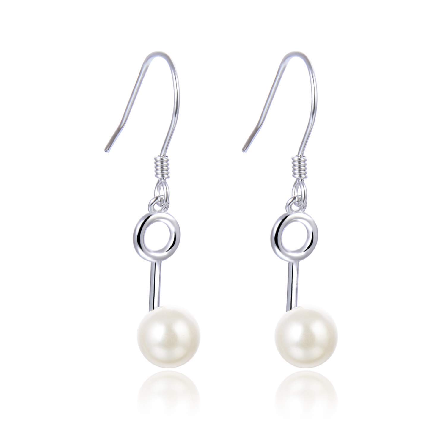 925 Sterling Silver Pearl Dangle Earrings for Women - Memorial Jewelry for Ashes (Pet, Dog, Cat Urn Keepsake) | Elegant Funeral Keepsake Earrings for Everyday Wear & Special Occasions