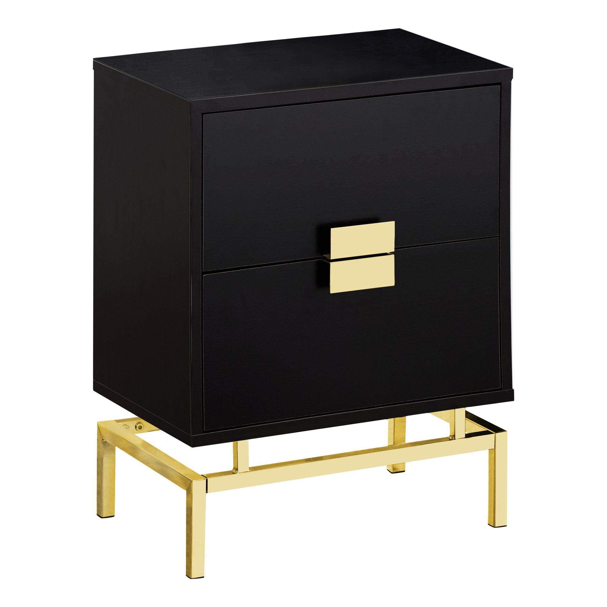 Offex 24 Inch Modern Accent End Table with 2 Drawers in Cappuccino Finish - Perfect for Living Room, Bedroom or Office Side Table