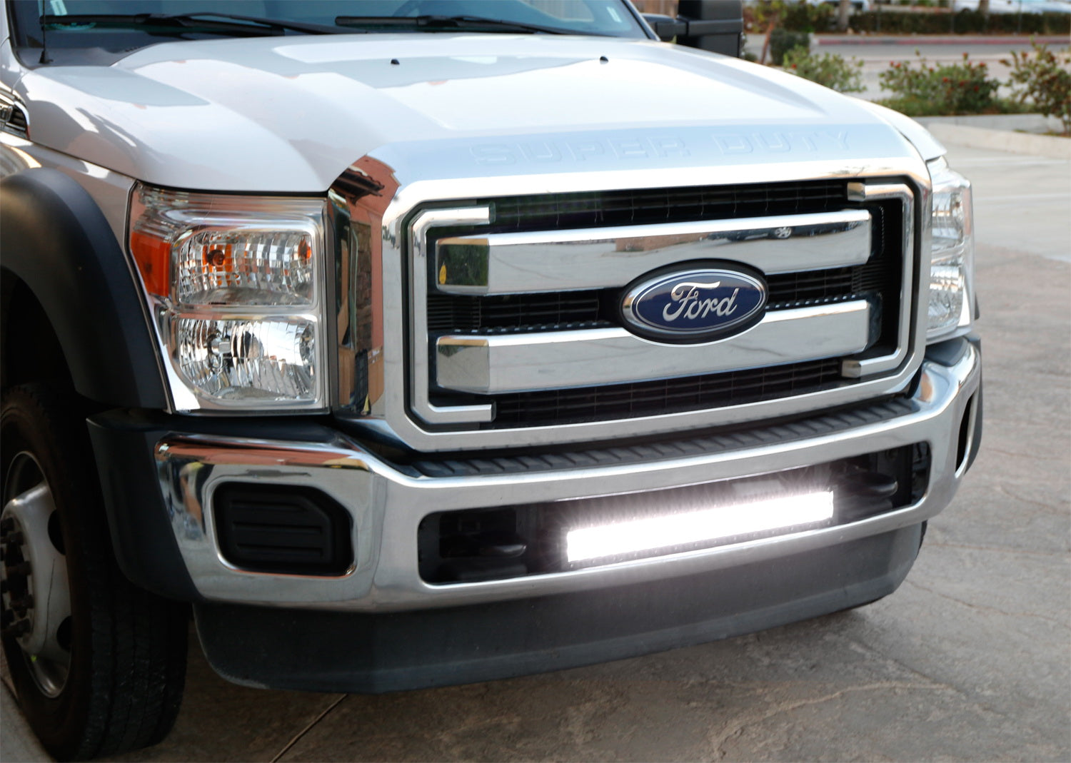 144W 25 LED Light Bar with Lower Bumper Brackets & Wiring Harness for 2011-2016 Ford F250 F350 Super Duty - Off-Road, Fog Lights, Night Driving, Truck Accessories