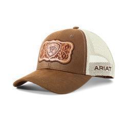 Ariat Women's Faux Leather Cap with Floral Logo - Stylish Cowgirl Hat for Western Fashion & Outdoor Adventures