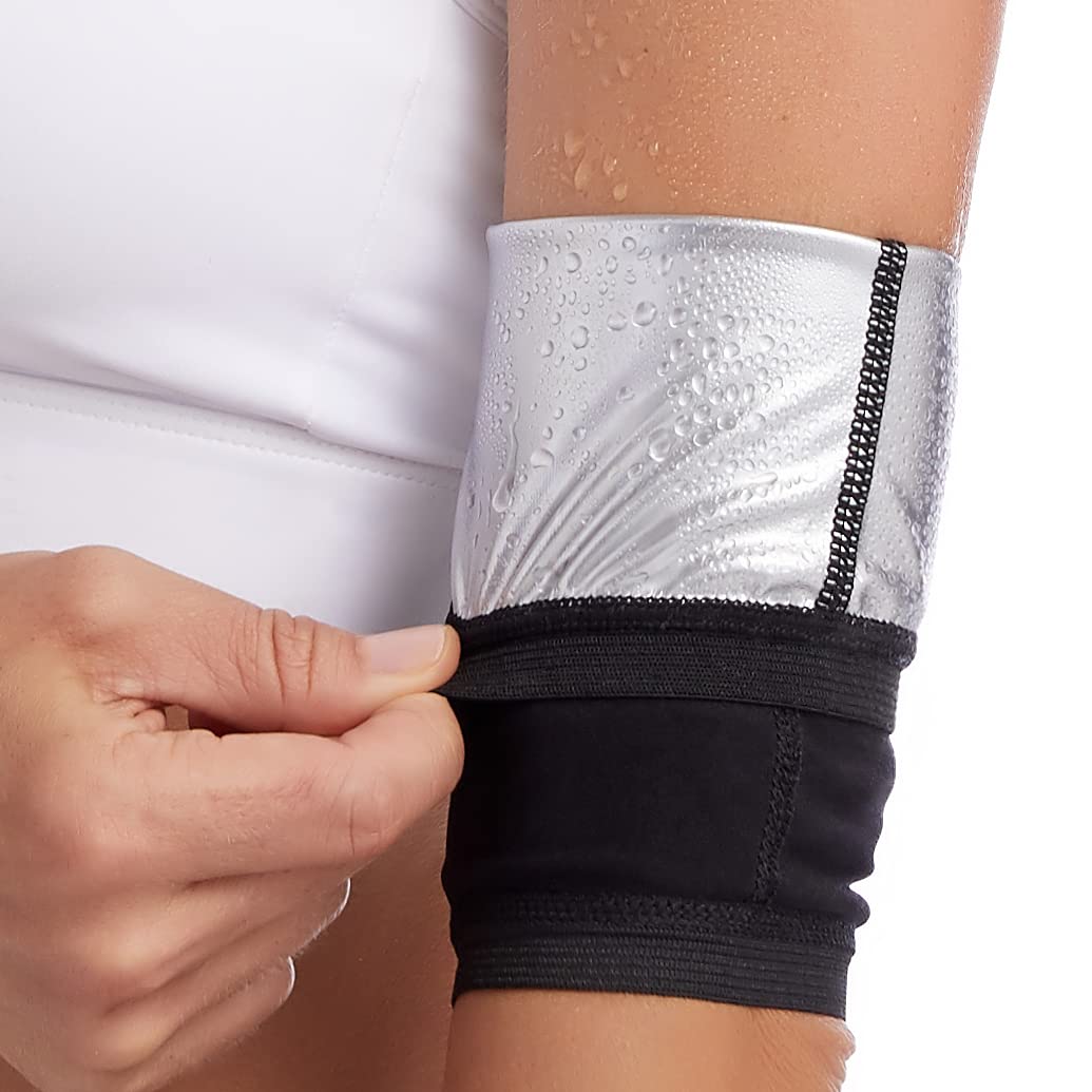 Bakerdani Arm Trimmers for Men & Women - Compression Sauna Sweat Arm Bands with Heat-Trapping Technology - Arm Sleeve Wraps for Workout, Weight Loss & Detox - Perfect for Gym, Yoga & Sauna Sessions