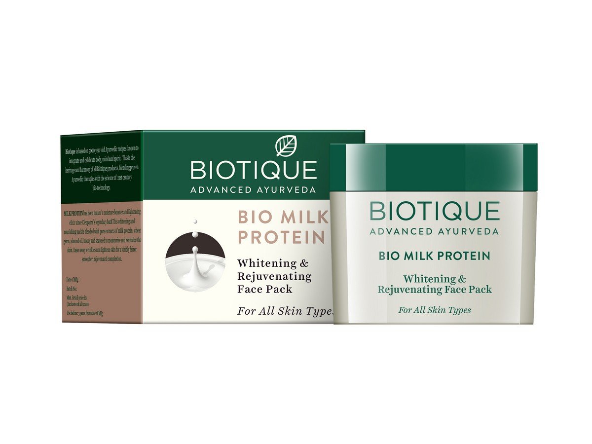 Biotique Bio Honey Water Clarifying Toner 120ml & Bio Milk Protein Whitening Face Pack 50g - Natural Skincare Set for All Skin Types | Hydrating Toner & Brightening Mask for Daily Glow Routine