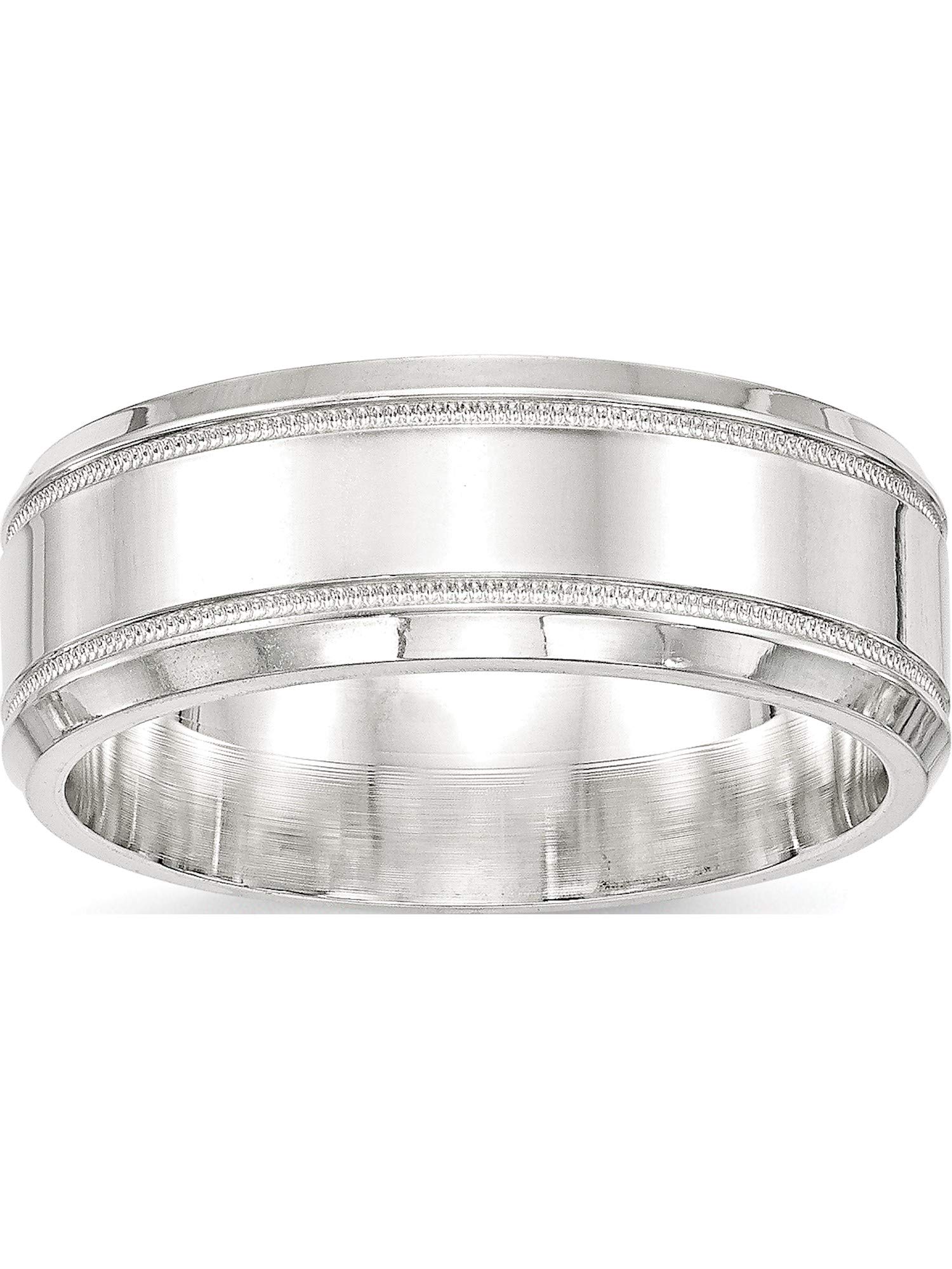 8mm Sterling Silver Polished Fancy Band Ring Size 11 (8mm Width) - Elegant Jewelry for Women | Perfect for Weddings, Anniversaries & Special Occasions