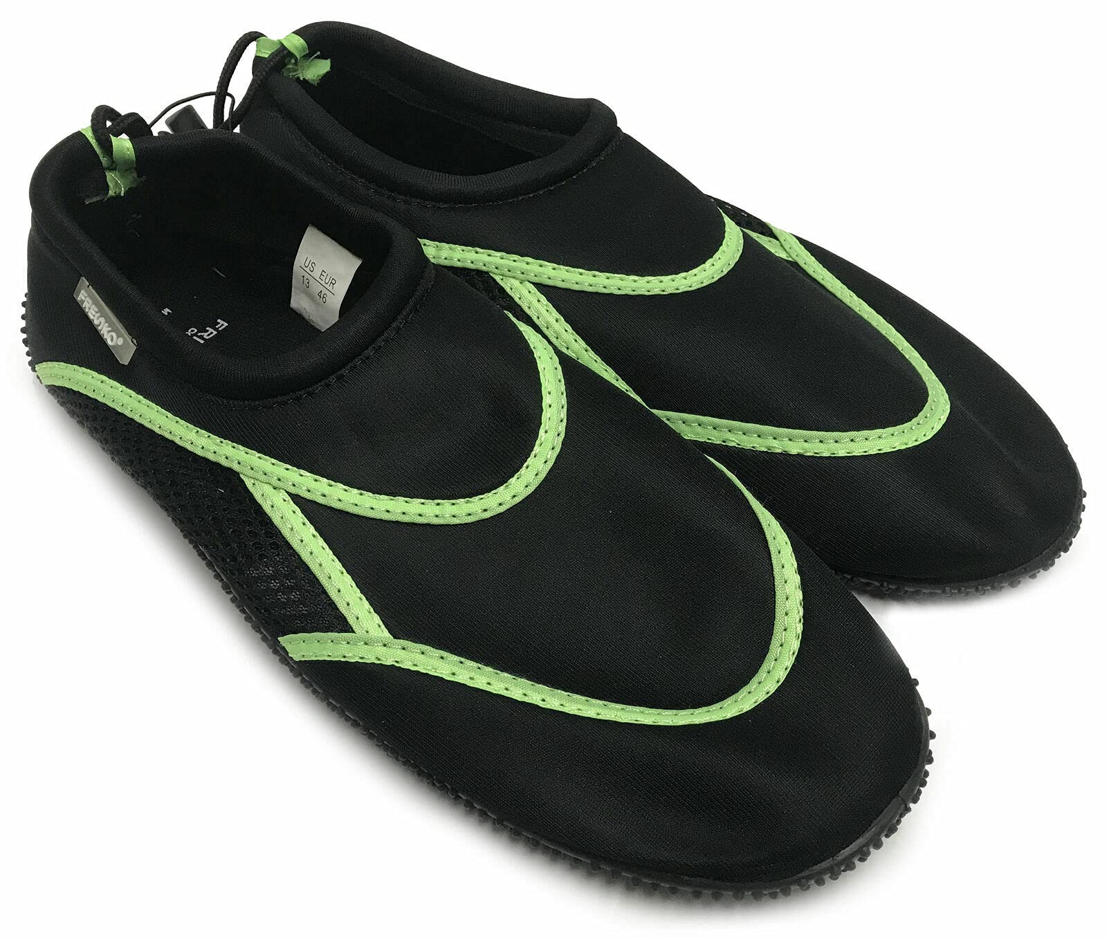 Nutravicity Fresko Men's Slip-On Comfort Water Shoes for Beach, Pool, Travel - Lightweight & Quick-Dry Aqua Shoes in Green, Size 12, Perfect for Water Sports, Walking, and Outdoor Adventures