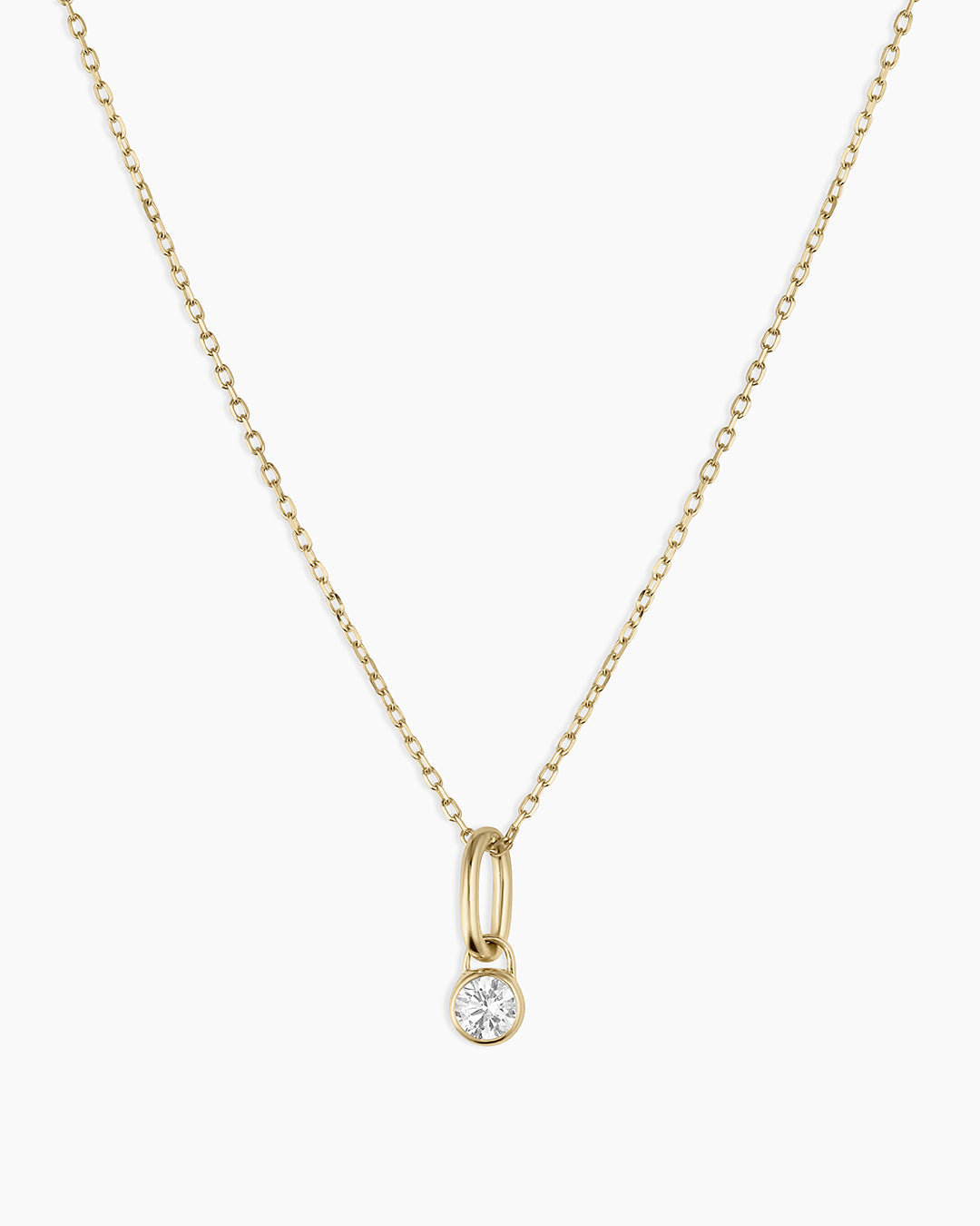 Lab Grown Diamond Halo Charm Necklace for Women - 14K Gold Pendant Necklace, Elegant Gift for Anniversary, Valentine's Day & Special Occasions