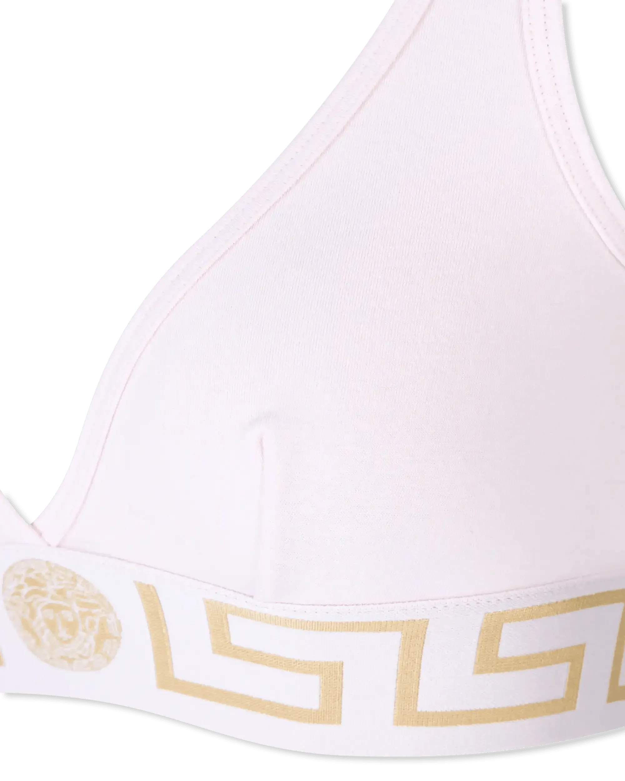 Greek Key V Neck Bralette - Comfortable Lace Bralette for Women, Wireless Soft Support, Breathable Sleepwear & Lounge Wear - Perfect for Yoga, Relaxing at Home, and Layering Under Clothes