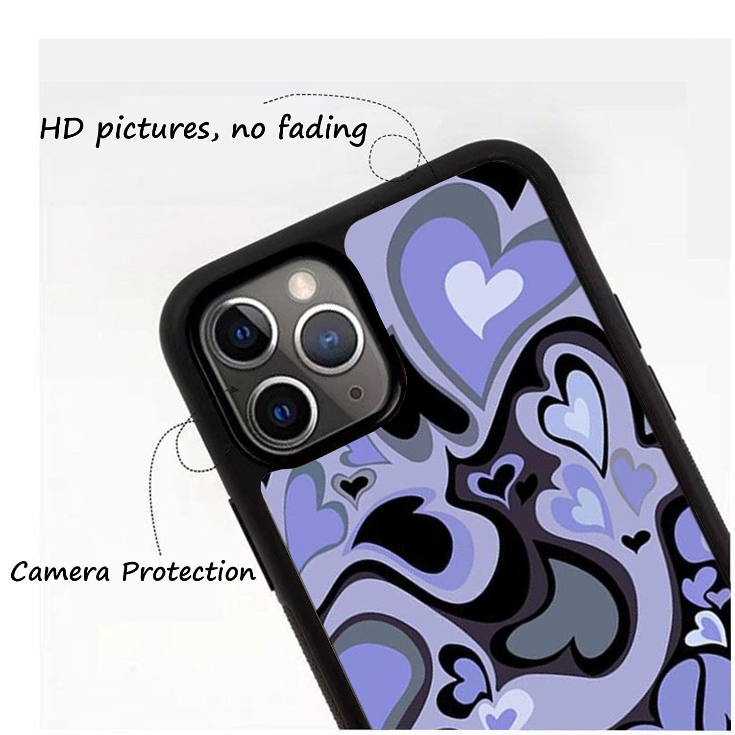 Aesthetic Purple Heart iPhone 11 Pro Case - Cute Protective Phone Cover for Women | Perfect for Daily Use, Travel & Gift Giving