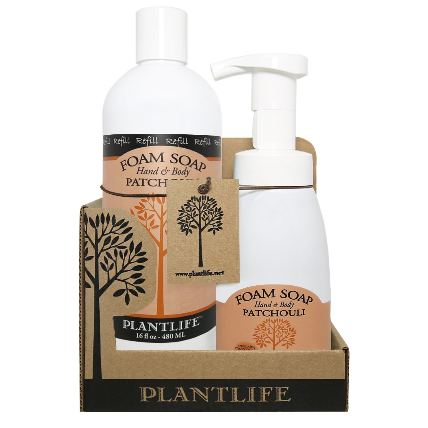 Plantlife Value Set - Patchouli Foam Soap | Natural Hand Wash for Dry Skin | Perfect for Bathroom, Kitchen & Office Use