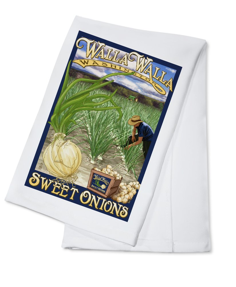 Organic Walla Walla Sweet Onions Tea Towel - 100% Cotton Decorative Kitchen Towel for Drying Dishes & Home Decor - Perfect for Farmhouse, Rustic, and Country Style Kitchens