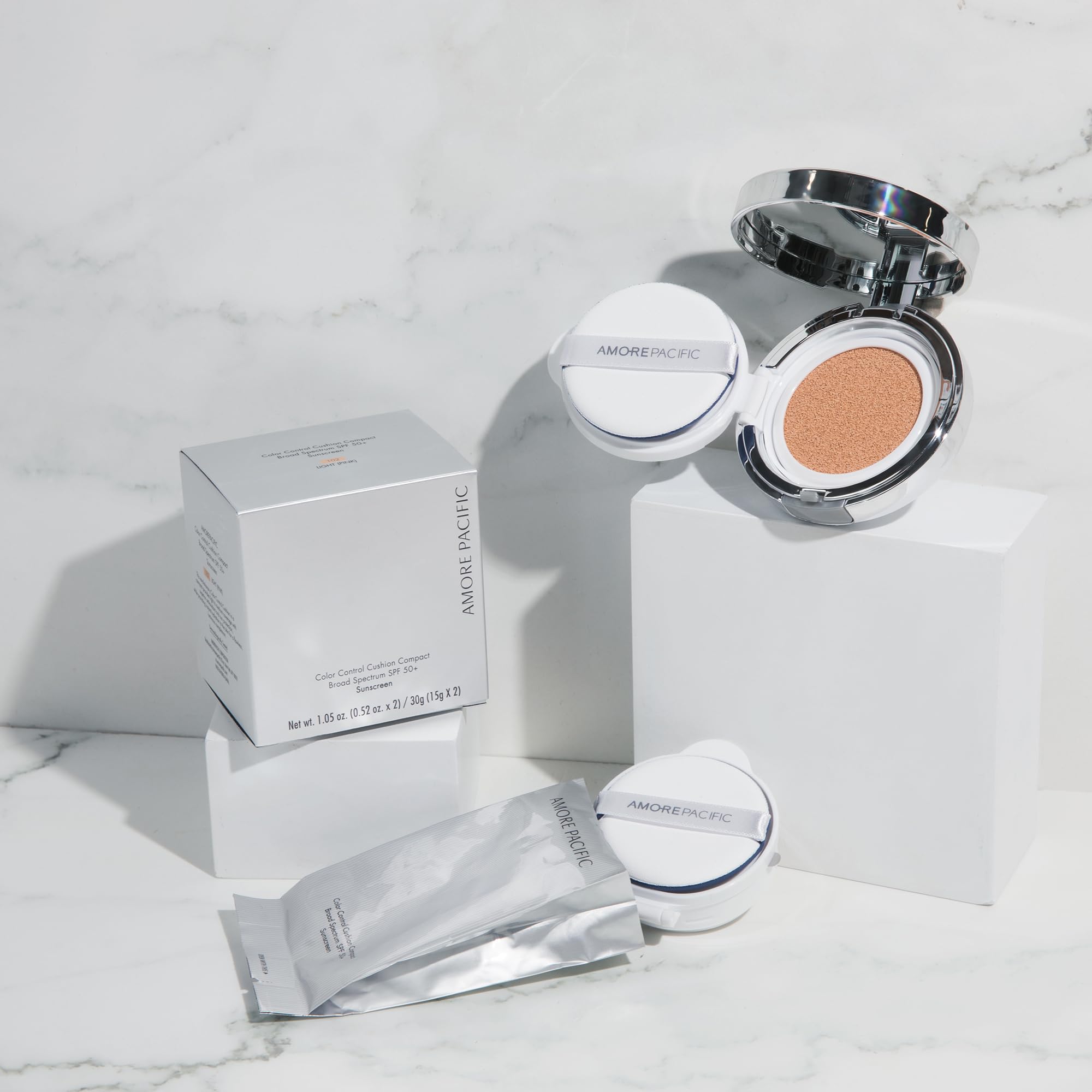 AMOREPACIFIC Color Control Cushion Compact SPF 50+ | Korean Cushion Foundation with Buildable Coverage & Dewy Finish | Broad Spectrum Sun Protection for Daily Wear & Touch-Ups