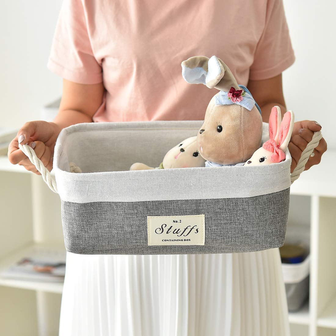 INough Collapsible Kids Toy Storage Box with Handles - Multi-Purpose Organizer for Dog Toys, Nursery Room & Playroom | Durable Toy Bin for Easy Organization in Kids' Bedroom, Living Room & Daycare