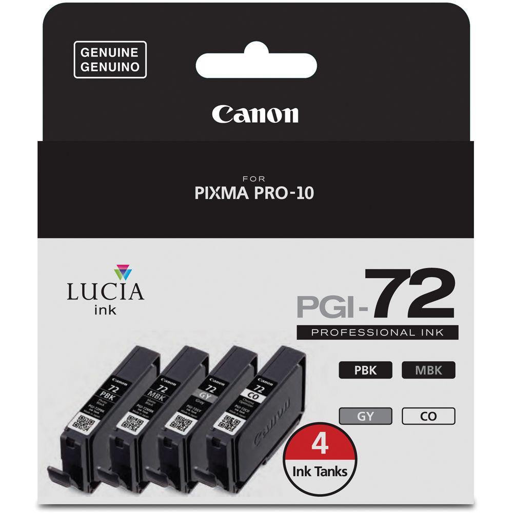 Canon LUCIA PGI 72 Ink Tank Value Pack - Matte Black, Photo Black, Gray & Chroma Optimizer - High-Quality Ink for Canon Printers - Perfect for Photo Printing, Office Documents & Creative Projects