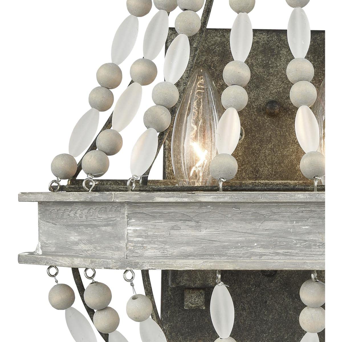 Elk Lighting Summerton 2 Light Wall Sconce - Washed Gray & Malted Rust Finish - Perfect for Bedroom, Living Room, and Hallway Lighting Decor