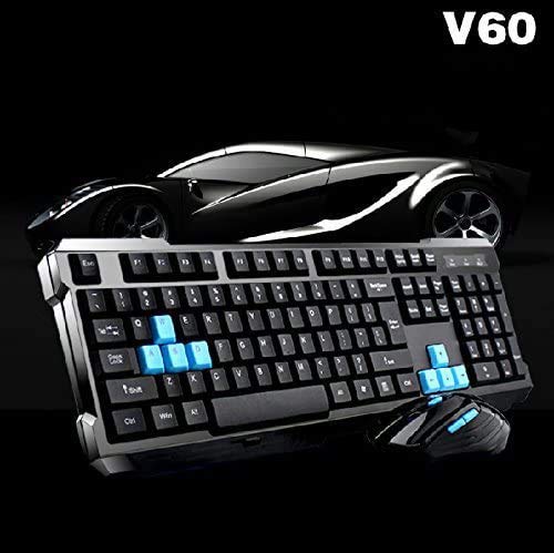 UniFire V60 Waterproof 2.4G Wireless Gaming Keyboard and Mouse Combo with DPI Control - Ergonomic Design for PC, Laptop, Desktop - Perfect for Gaming, Office Work, and Home Use (Black)