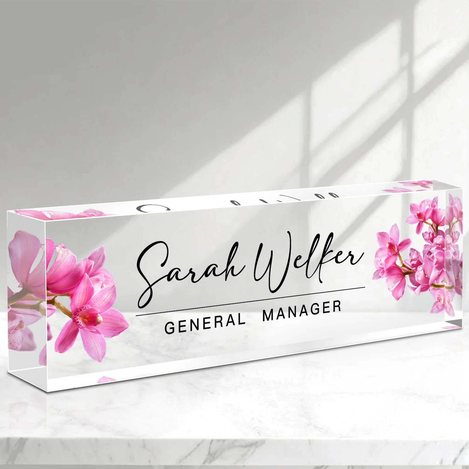 Personalized Acrylic Desk Name Plate - Custom Office Name Sign for Women, Employee Appreciation Gifts for Boss, Teacher, Nurse, Manager | Perfect for Office Decor, Desk Organization & Professional Workspace Setup