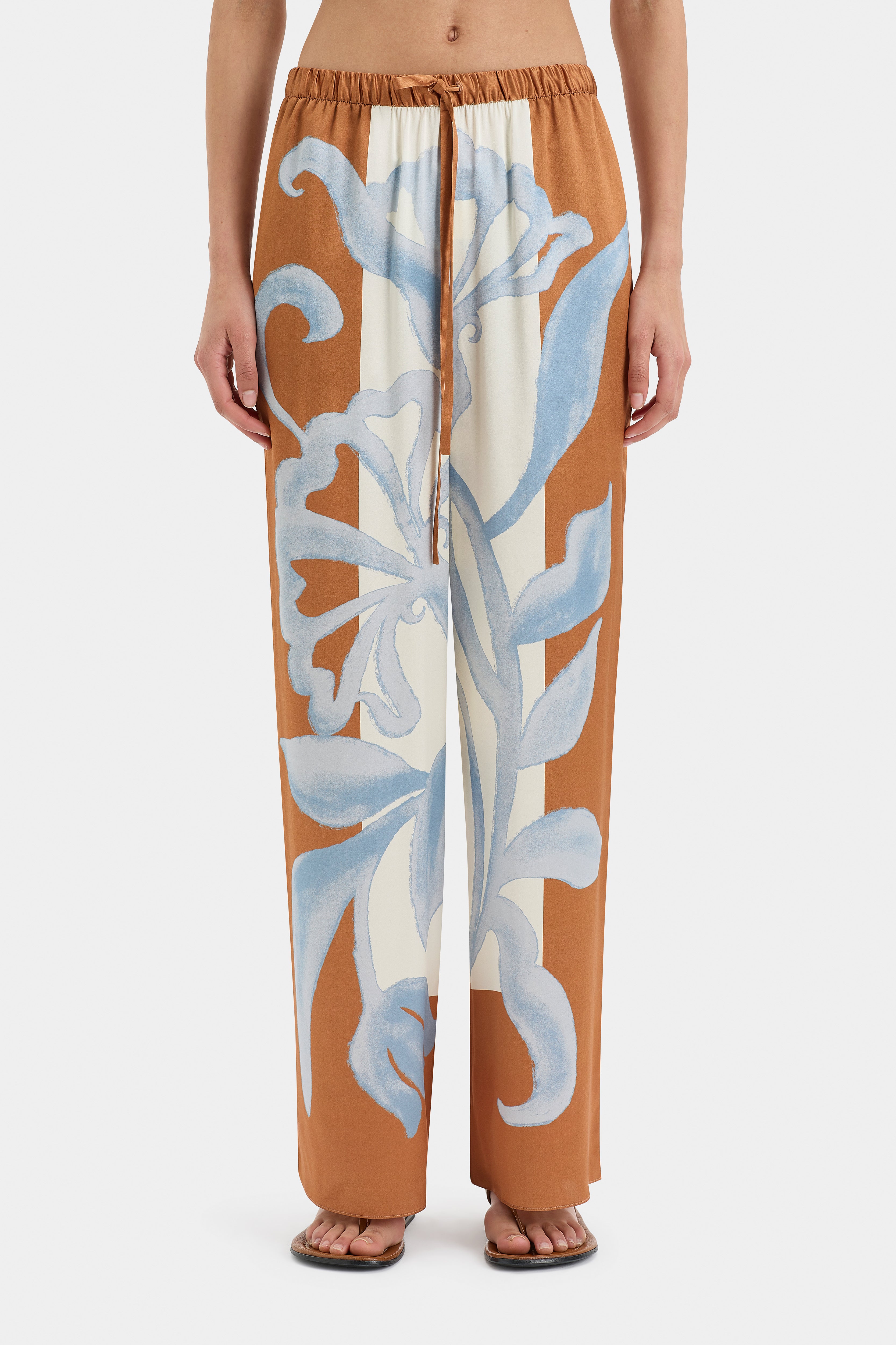 Sorrento Pants with Scarf Print - Stylish Women's Palazzo Pants for Casual Wear, Travel & Boho Outfits