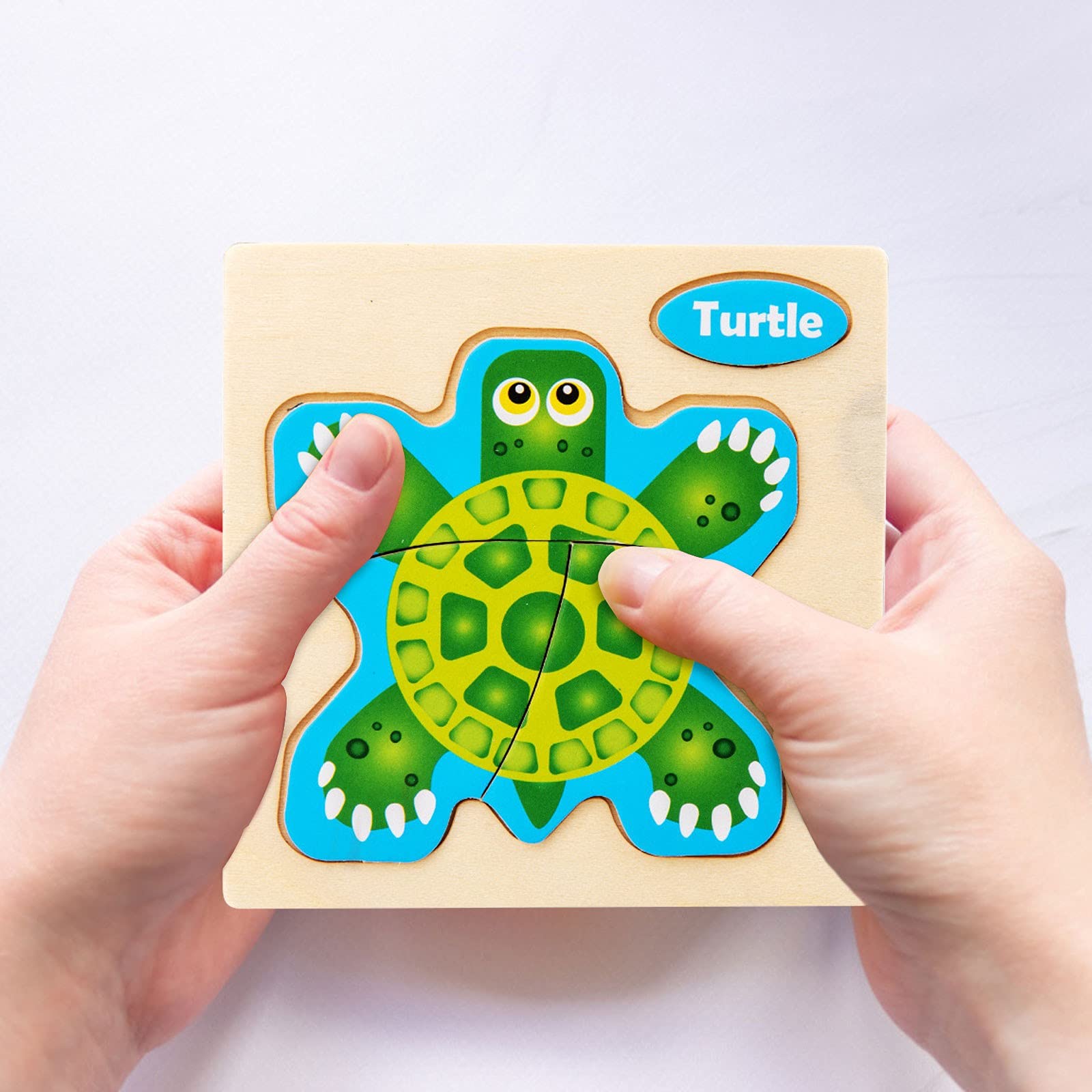 Kaixindaj Wooden Ocean Animal Dinosaur Traffic Puzzle Toy for Kids - Educational Learning Toy for Toddlers & Children - Perfect for Home, Classroom & Travel Playtime