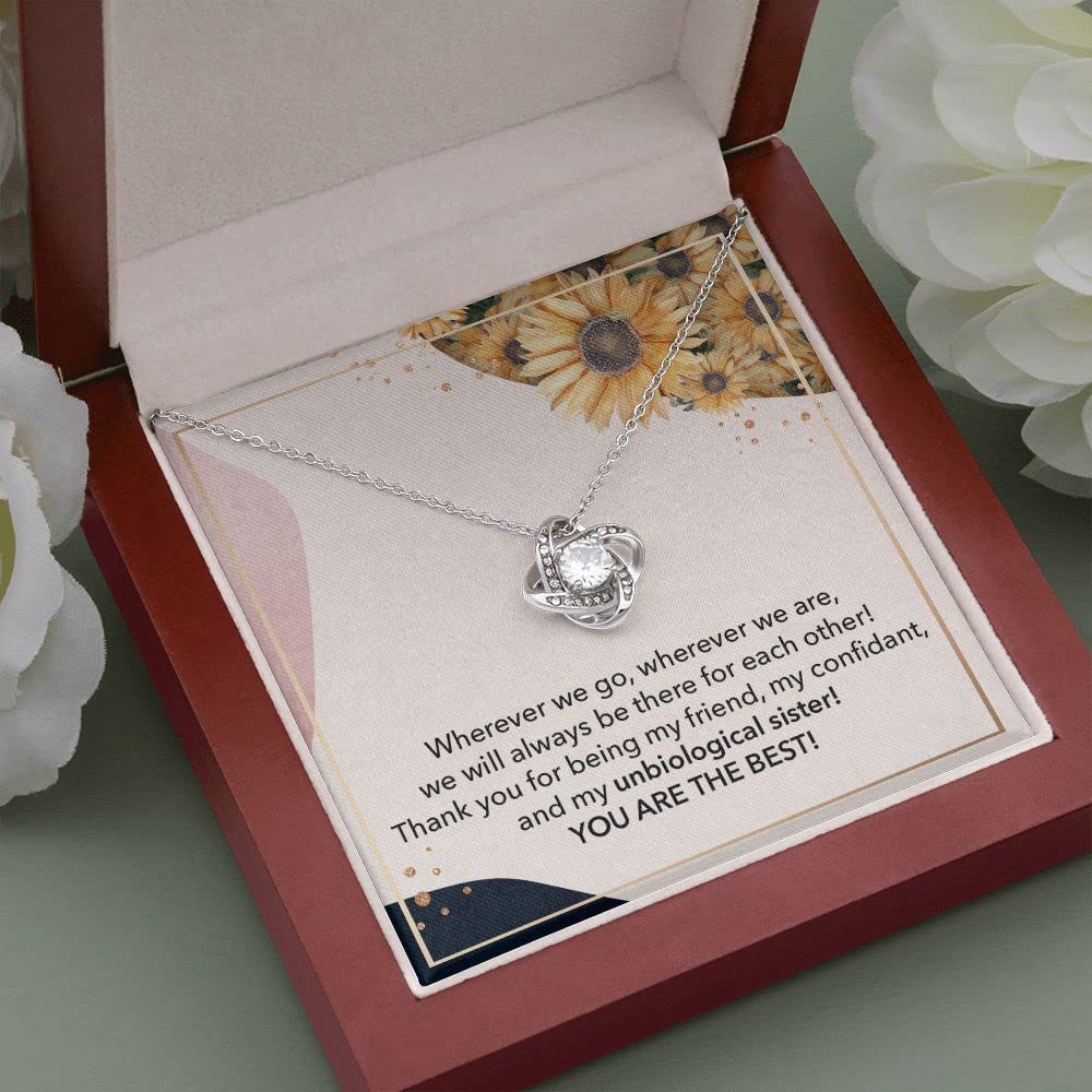 Best Friend Necklace for Women - Cute Friendship Jewelry Gift for Sister, Bestie, or Unbiological Sister - Birthday Present with Luxury Mahogany Gift Box - Perfect for Anniversaries, Graduations, and Special Occasions