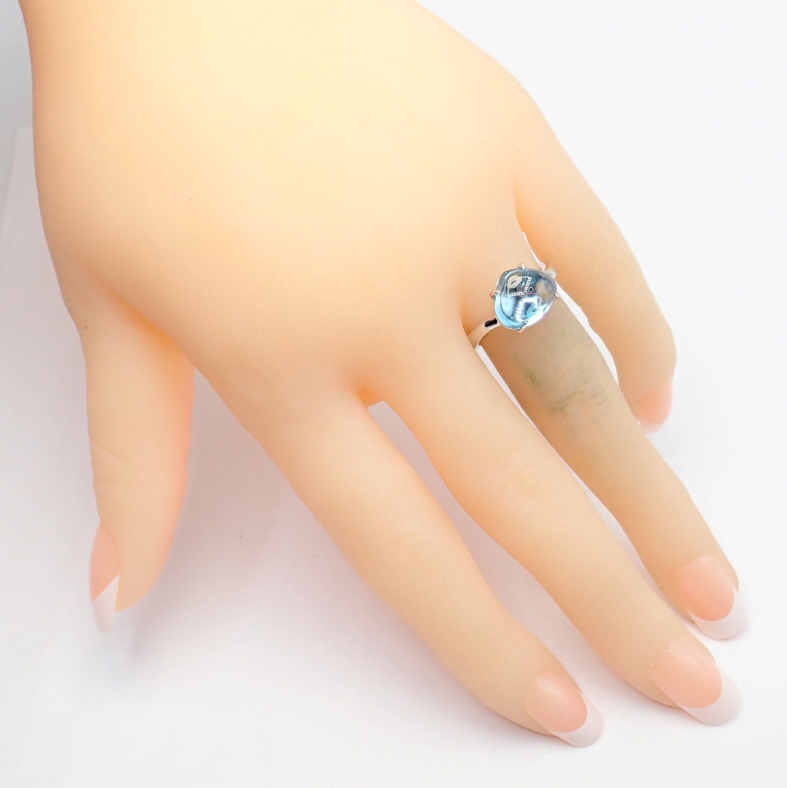 Authentic Bulgari 18k White Gold Mediterranean Eden Blue Topaz Ring - Size 6 | Luxury Jewelry for Women, Elegant Gift for Anniversary, Engagement & Special Occasions