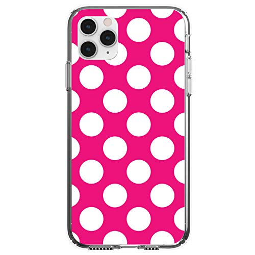White & Hot Pink Polka Dots On Clear Case