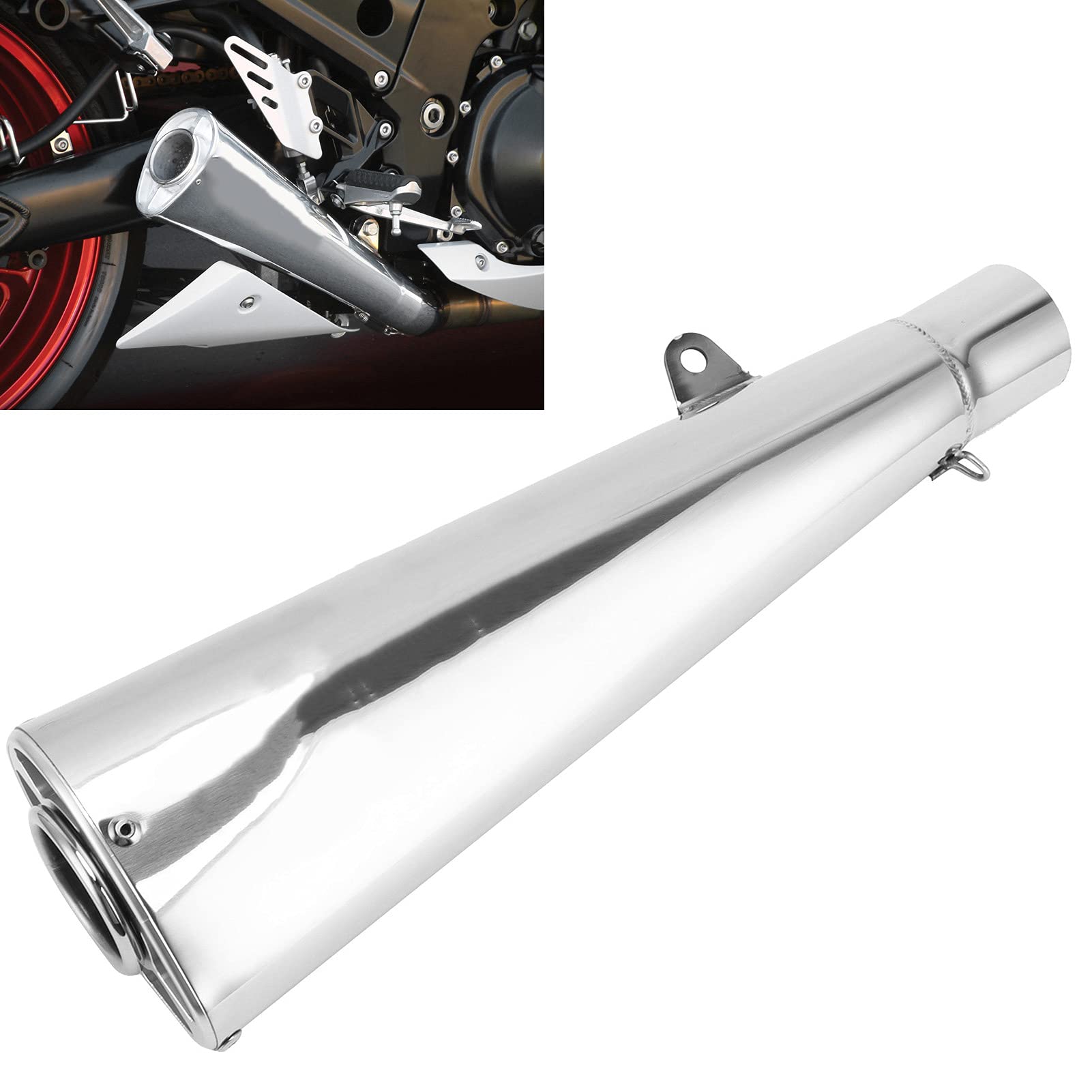 Stainless Steel Universal Motorcycle Exhaust Pipe - High Hardness Performance Exhaust System with Accessories for Riders | Perfect for Street Bikes, Cruisers & Touring Motorcycles