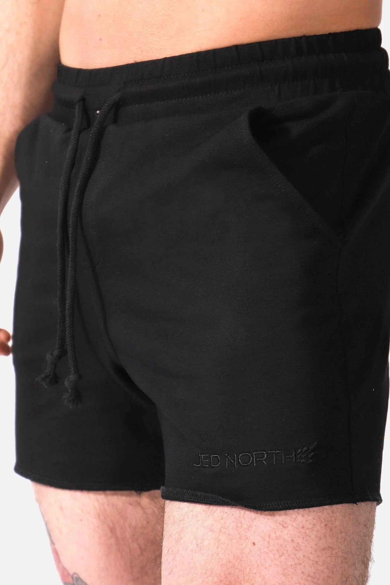 Jed North Motion 5 Sweat Shorts for Men - Black Athletic Running Shorts with Pockets - Perfect for Gym, Jogging & Casual Wear