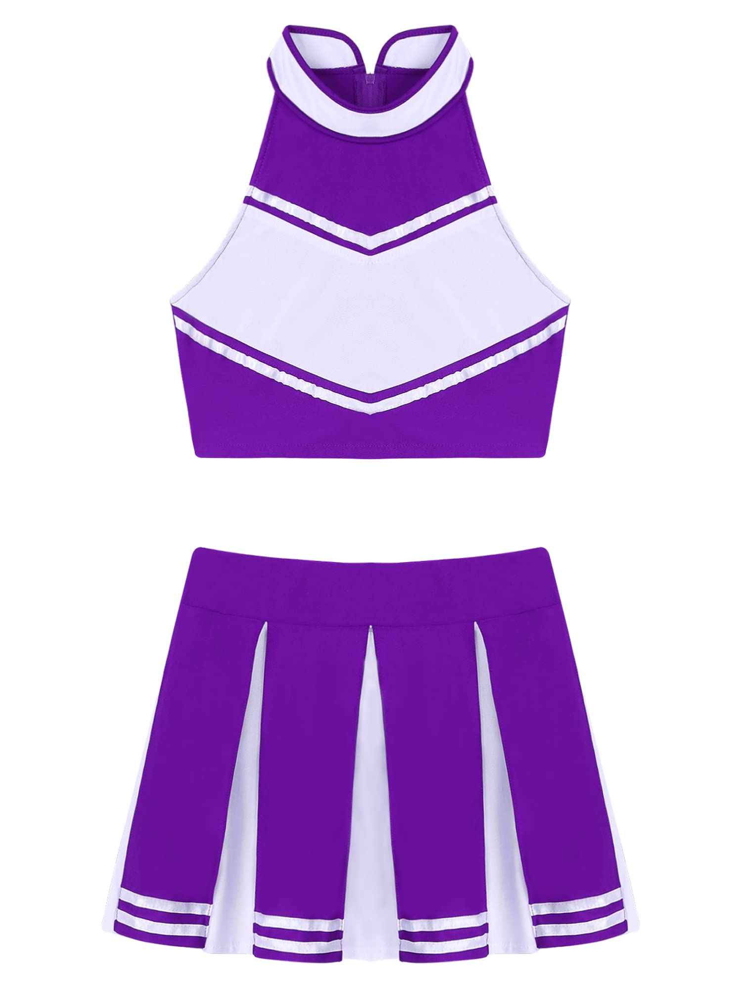YiZYiF Women's Cheerleader Costume - Sexy Pleated Mini Skirt Set for Adults | Schoolgirl Roleplay, Halloween, Cosplay & Dance Performance Outfits