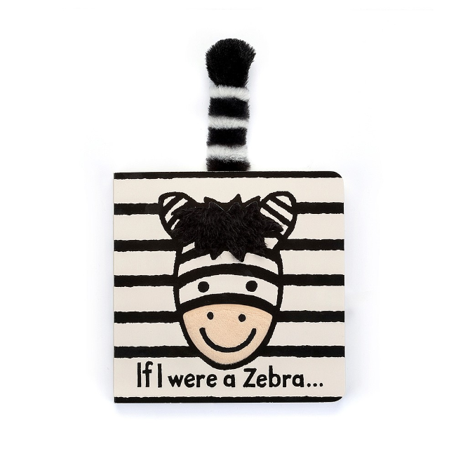 Jellycat If I Were A Zebra Board Book - Soft Plush Animal Storybook for Toddlers & Babies | Perfect for Bedtime Reading, Baby Showers, and Early Learning