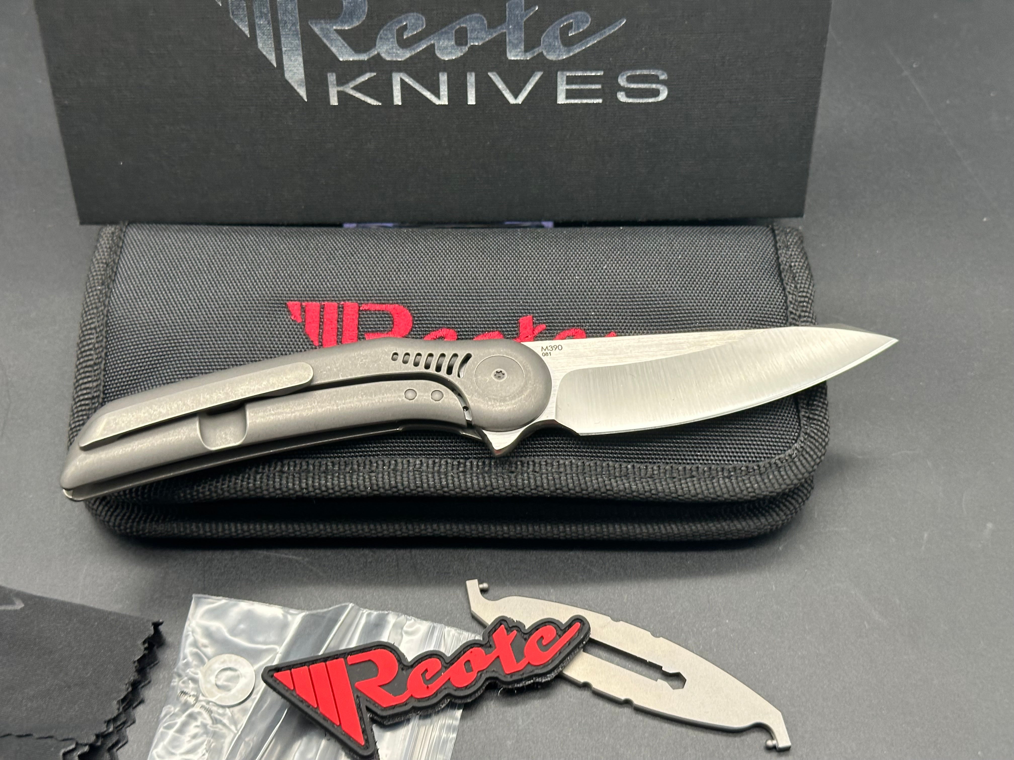 Reate Knives Gent 9 Flipper Frame Lock Folding Knife - Titanium Handle, 3.3