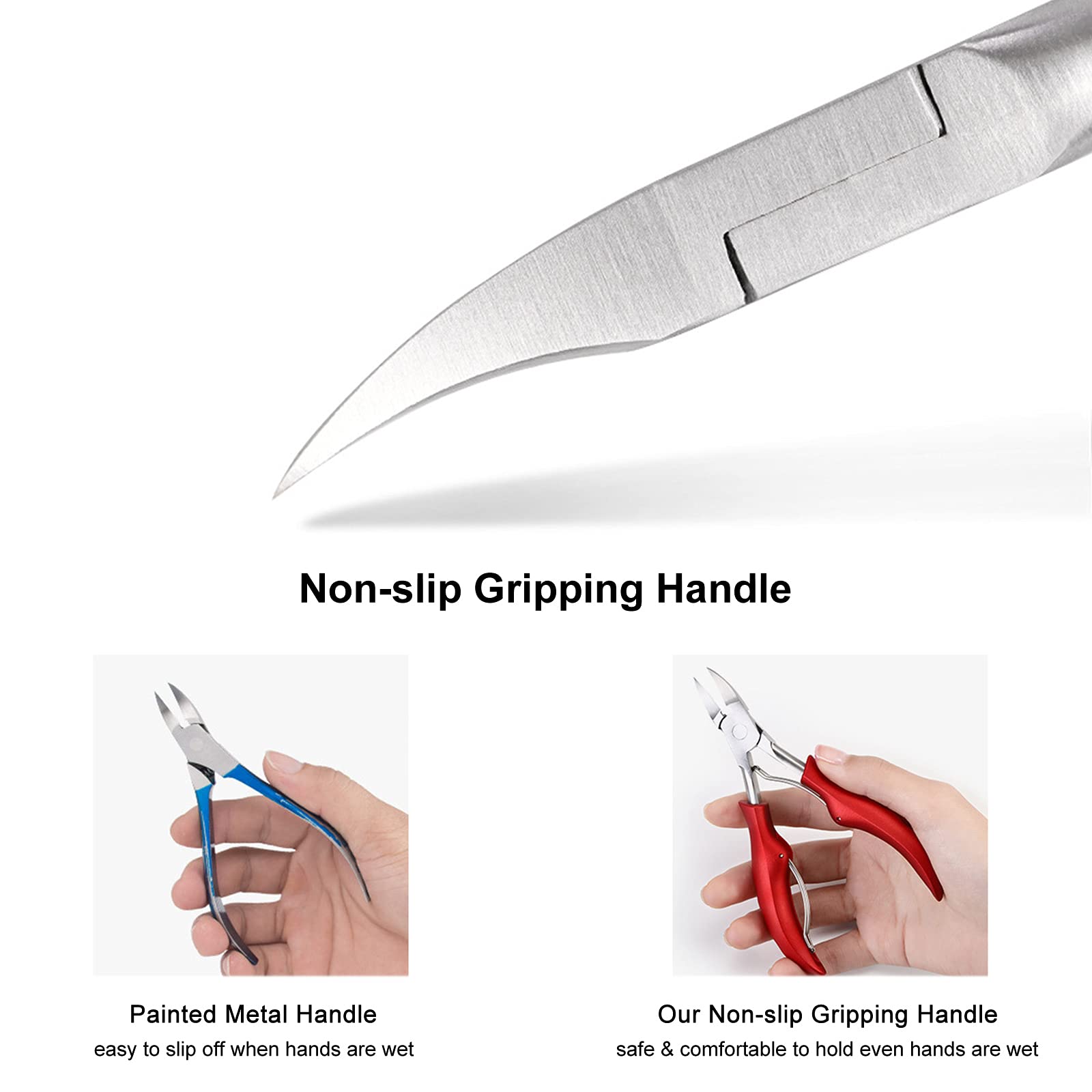 Ubersweet® Professional Toenail Clippers for Ingrown & Thick Toenails - Multi-Functional Foldable Nail Care Kit with Trimmer, Cleaner & File - Perfect for Home, Travel & Pedicure Care