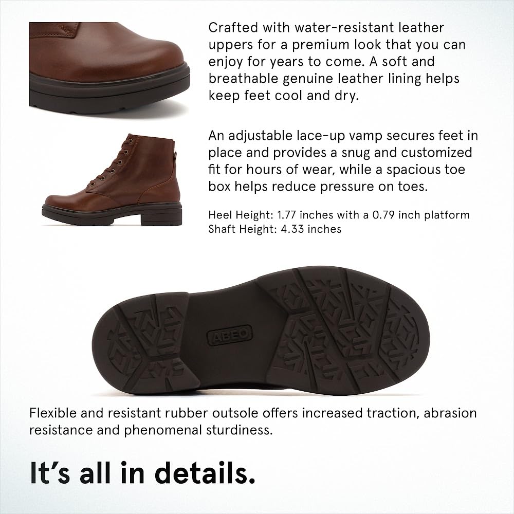ABEO Vista Lace Metatarsal Boots for Women - Comfortable Fall Boots for Metatarsalgia Relief & Foot Support | Perfect for Walking, Work & Everyday Wear