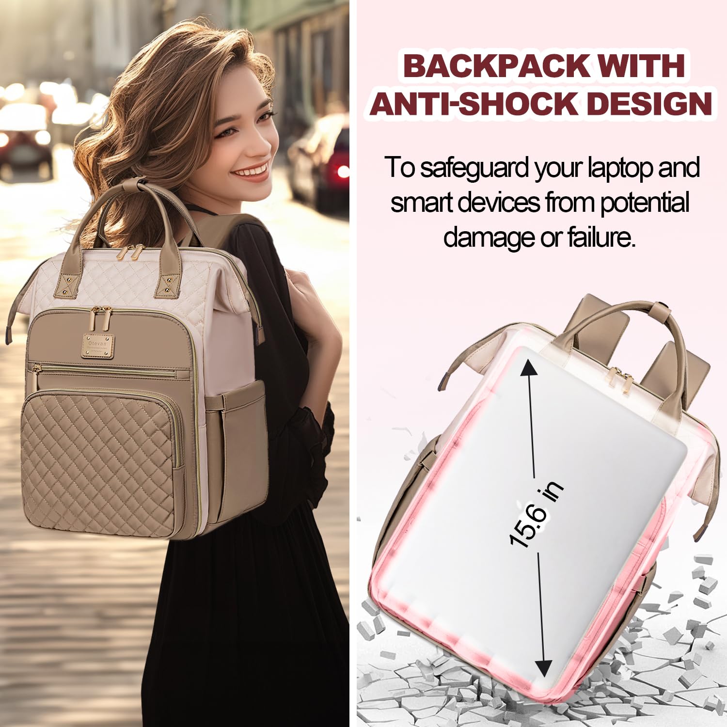 Insulated Lunch Backpack for Women - 15.6 Inch Laptop Backpack with Cooler Compartment, Work & Travel Backpack for Teachers, Nurses & Professionals | Perfect for Office, Commuting & Outdoor Activities