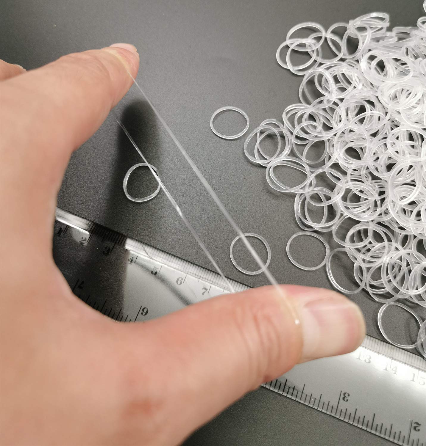Mini Clear Rubber Bands 1000pcs - Soft Elastic Hair Bands for Kids, Braids & Wedding Hairstyles | Gentle Tiny Rubber Bands for DIY Crafts, Office Use & Hair Accessories