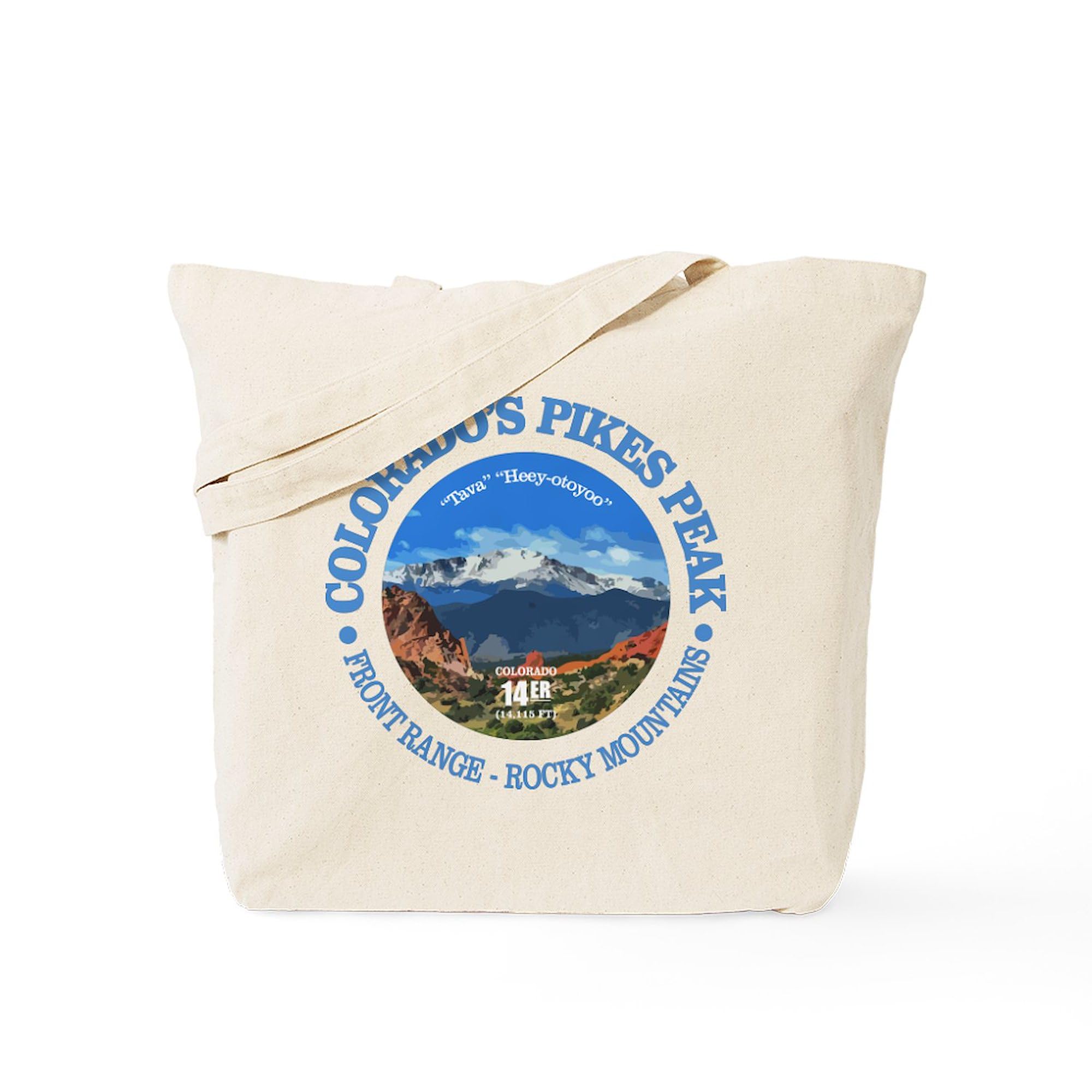 Pikes Peak Natural Canvas Tote Bag - Eco-Friendly Reusable Shopping Bag for Groceries, Beach & Daily Use | CafePress