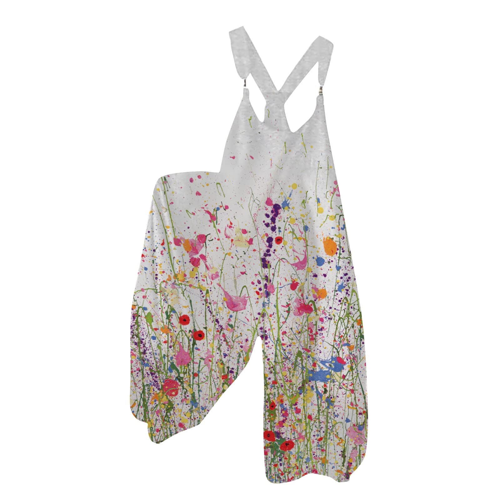 Stylish Plus Size Women's Jumpsuits - Floral Print Harem Pants, Wide Leg Loose Fit Overalls for Casual & Dressy Occasions | Perfect for Work, Parties & Everyday Wear