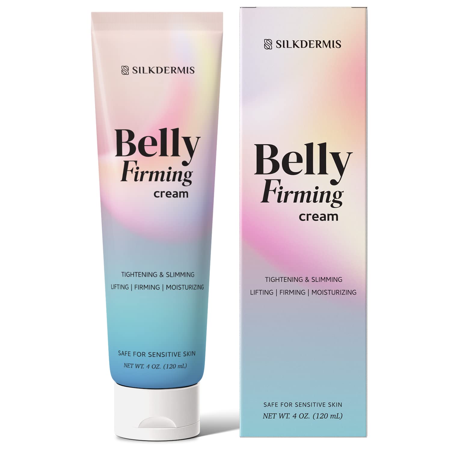 B Flat Belly Firming Cream - Skin Tightening & Cellulite Treatment for Stomach, Thighs & Buttocks | Moisturizing Firming Lotion with Natural Ingredients | 120ml | Perfect for Post-Pregnancy, Weight Loss & Body Contouring