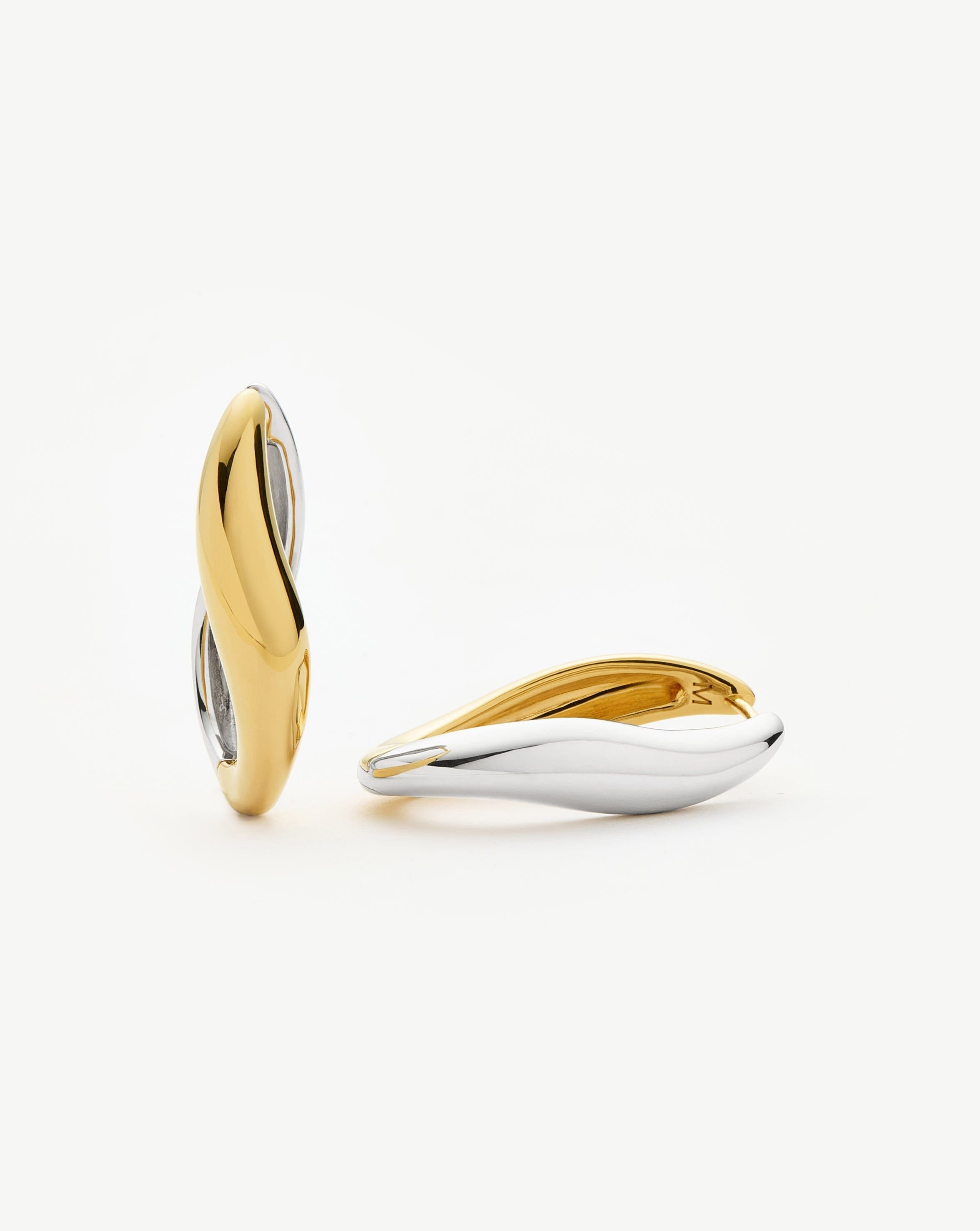 Savi Signature Medium Hoop Earrings for Women - Gold & Silver Mixed Metal Statement Jewelry - Perfect for Everyday Wear, Office & Date Night