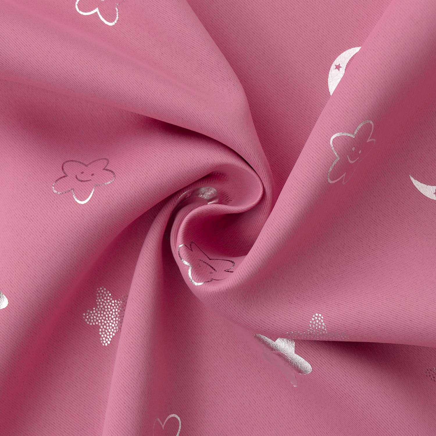 BGment Pink Star & Moon Blackout Curtains for Girls Bedroom - 54