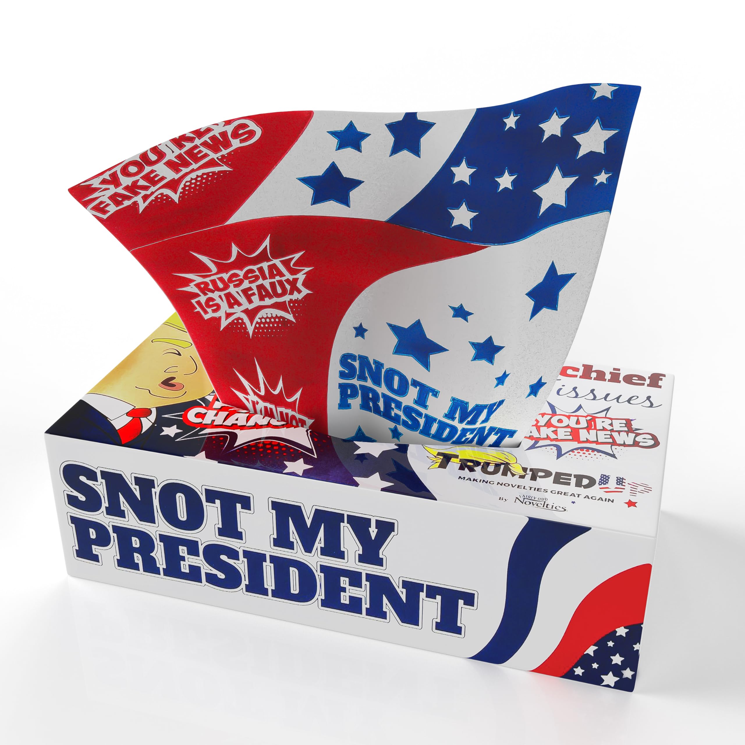 Donald Trump 'Not My President' 100-Count Soft Multi-Colored Facial Tissues | Funny Gag Gift & Novelty Item by Fairly Odd Novelties | Great for Political Parties, Office Pranks, and Trump-Themed Events