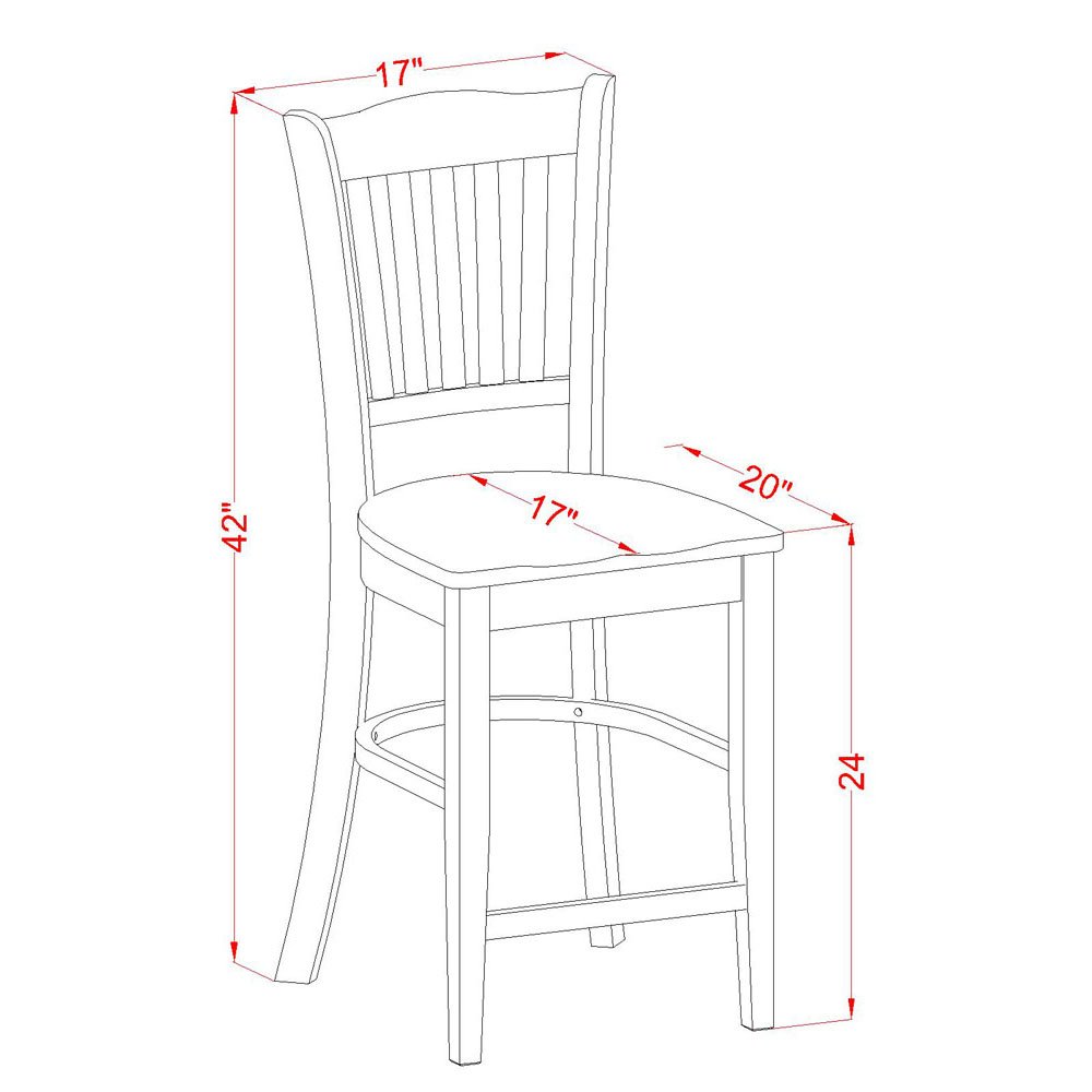 East West Furniture EDGR5-WHI-W 5-Piece Counter Height Dining Set - 30x30 Inch Round Pedestal Table with 4 Chairs in Buttermilk & Cherry - Perfect for Small Kitchens, Breakfast Nooks & Cozy Dining Spaces