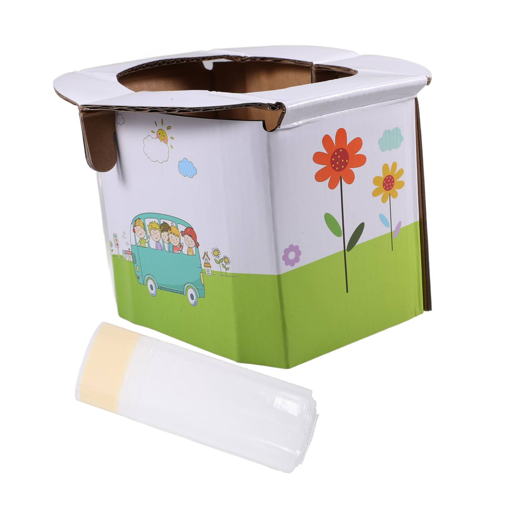 HEMOTON 3-Pack Portable Camping Toilet - Foldable Travel Potty Seat for Adults & Kids - Car, RV, Outdoor, Emergency Use - Compact & Lightweight Design