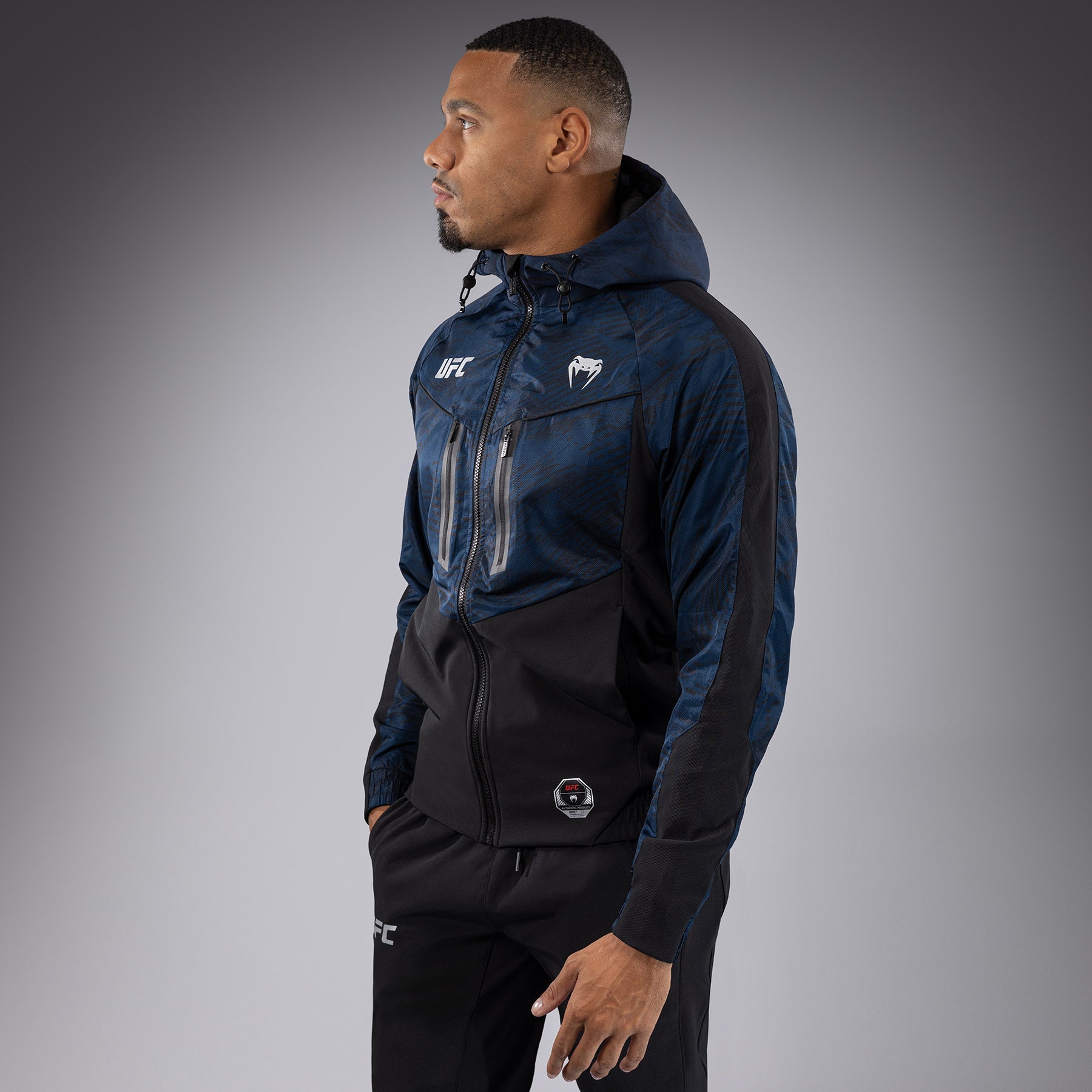 Venum UFC Fusion Fight Week Men's Zip Hoodie - Oceanic Blue | MMA Training & Casual Wear