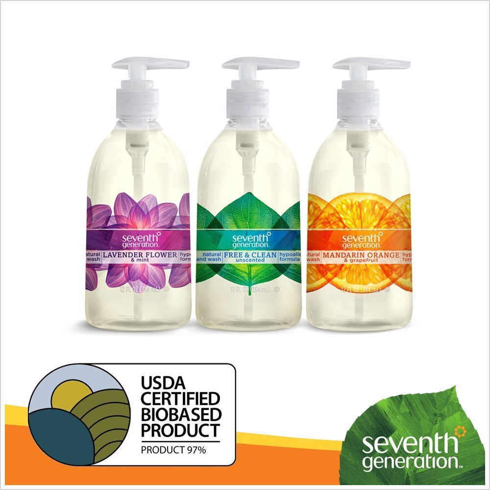 Seventh Generation Lavender Flower & Mint Hand Soap, 12 oz (Pack of 6) - Gentle Plant-Based Foaming Hand Wash for Kitchen, Bathroom & Office - Cruelty Free & Eco-Friendly